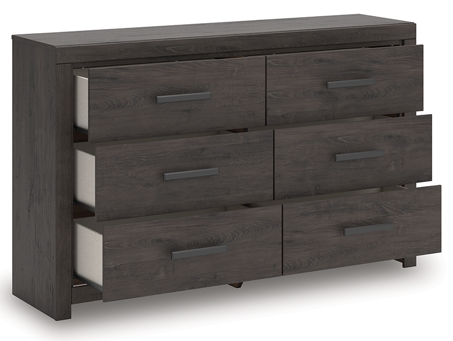Prendonea - Six Drawer Dresser - Charcoal - Image 4