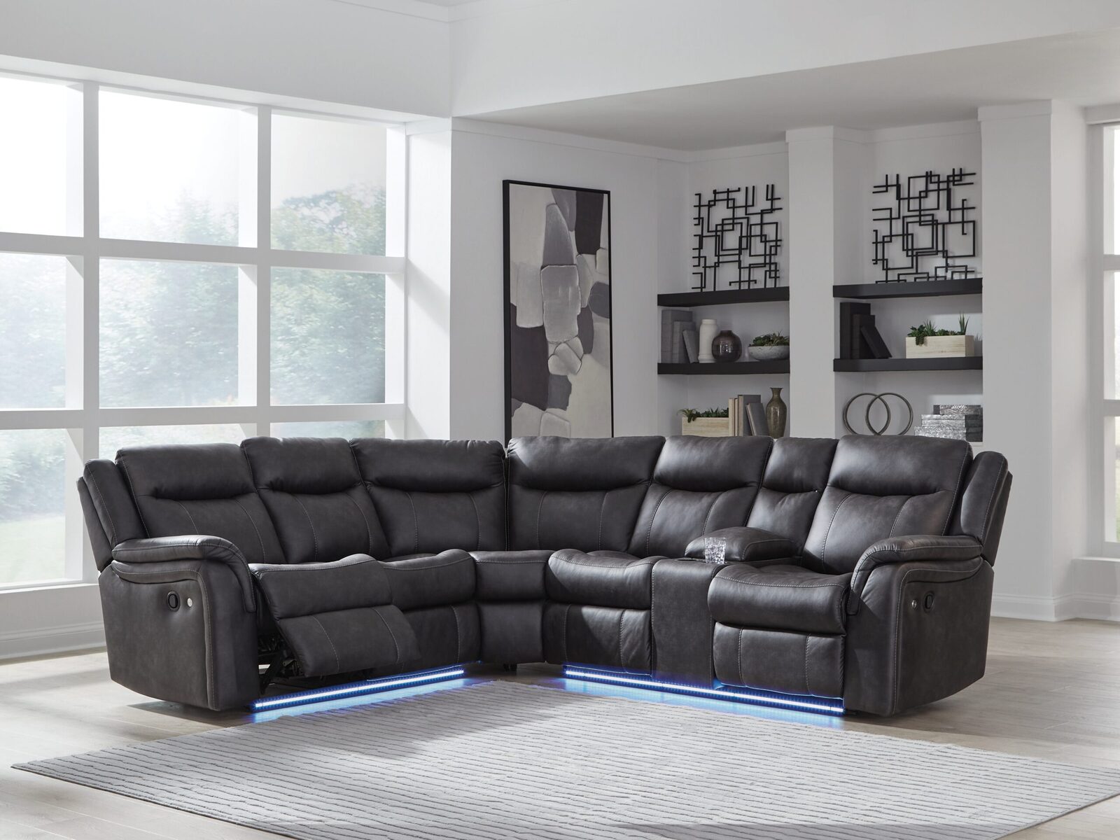 Sultan Meadow - 2-Piece Reclining Sectional - Carbon - Image 2