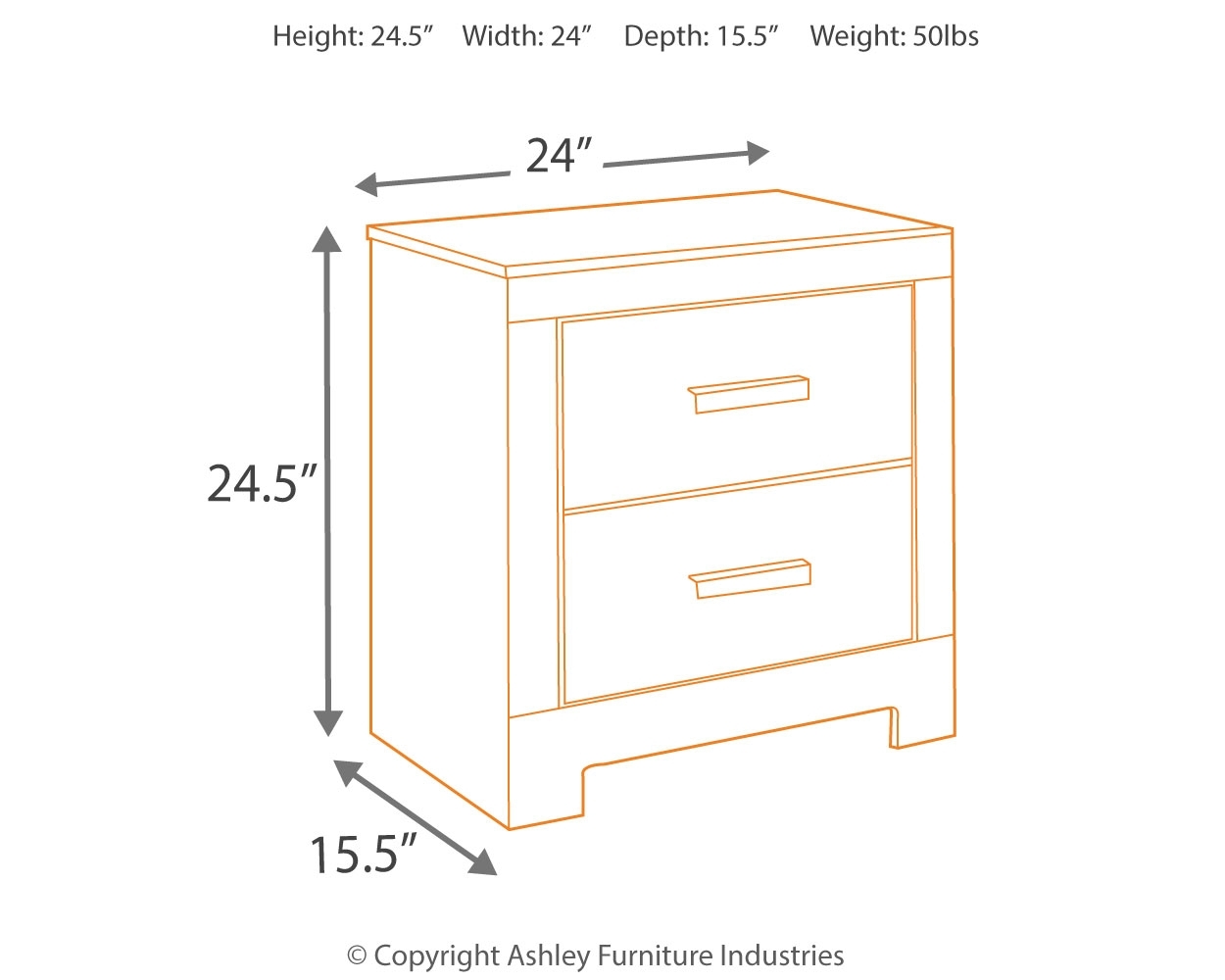 Culverbach - Two Drawer Night Stand - Gray - Image 4