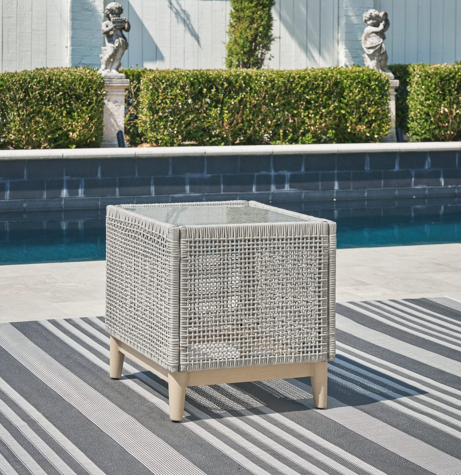 Seton Creek - Square End Table - Gray - Image 2