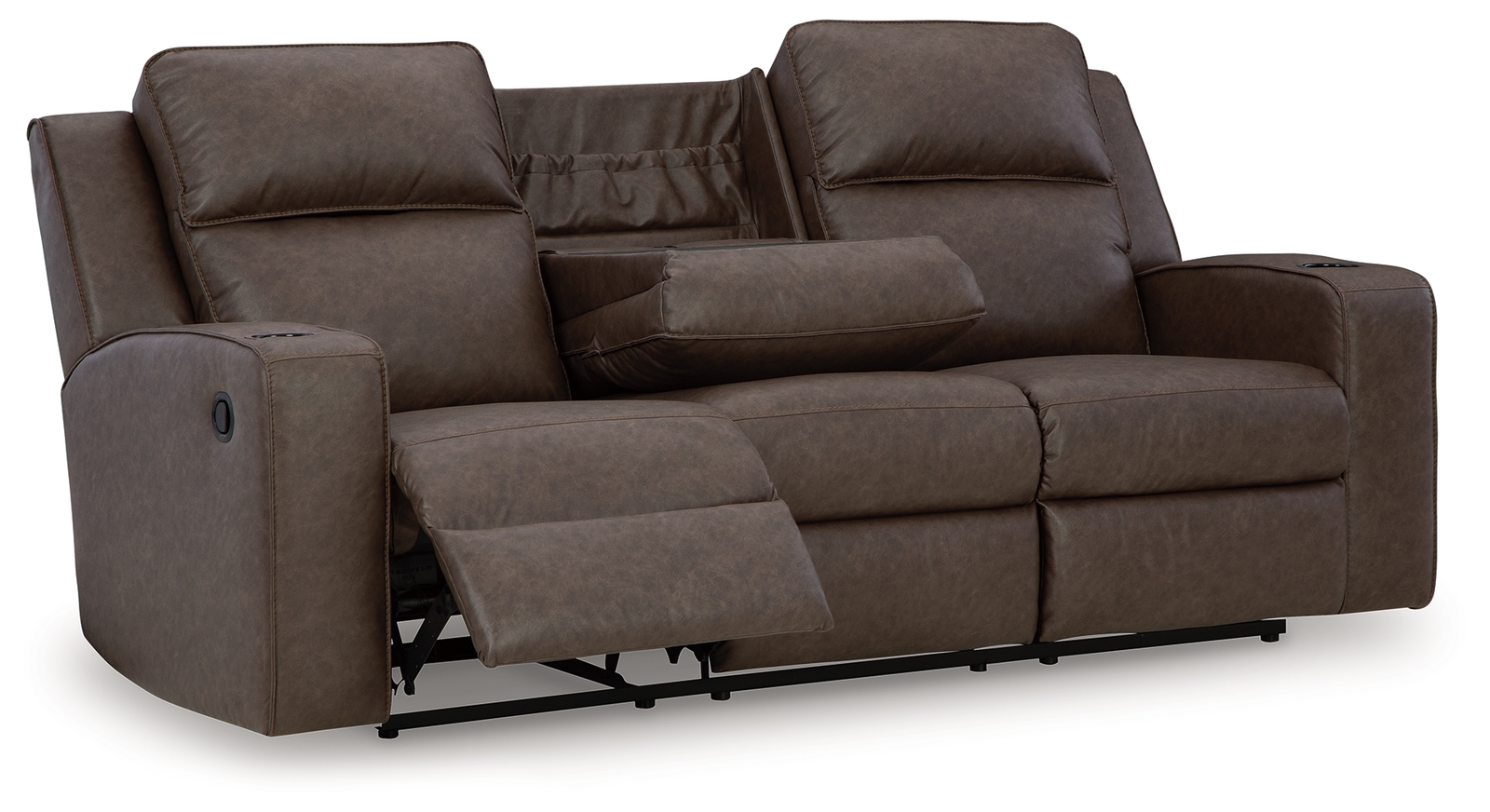 Lavenhorne - Rec Sofa W/Drop Down Table - Granite - Image 4