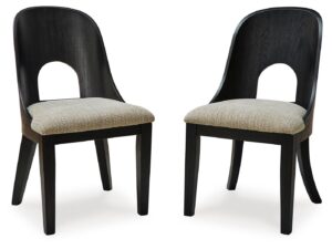 Rowanbeck - Dining Upholstered Side Chair (Set of 2) - Gray / Black