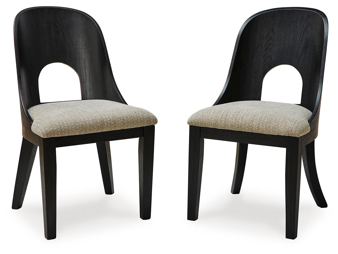 Rowanbeck - Dining Upholstered Side Chair (Set of 2) - Gray / Black