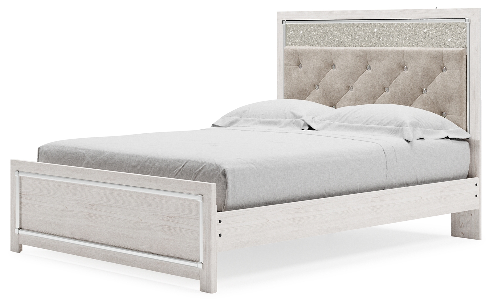 Altyra - Queen Panel Bed With Roll Slats - White - Image 3