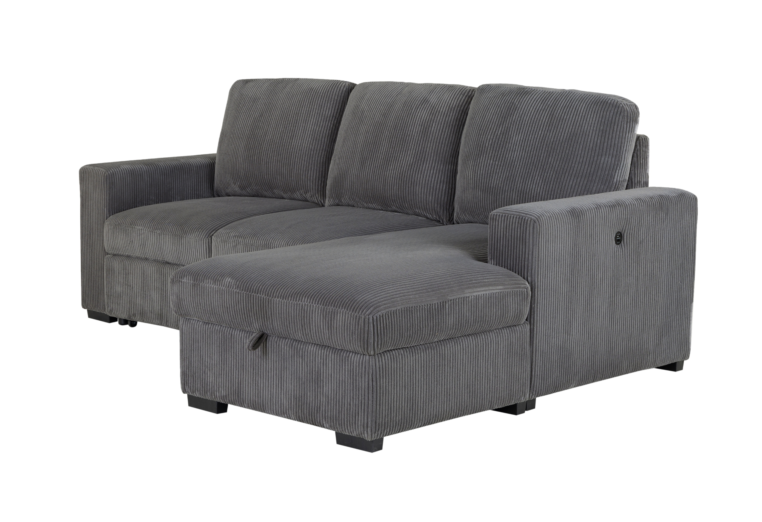 U2660 - L Shape Sectional Without Pull Out Sofa Bed - Gray - Image 3