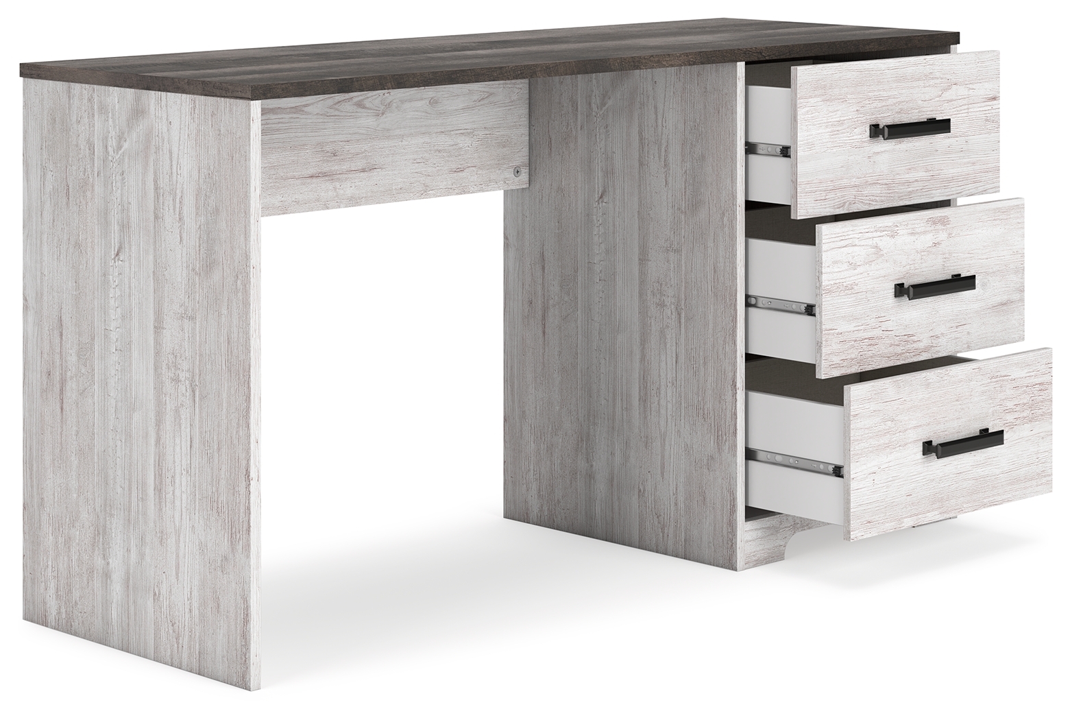 Shawburn - Home Office Desk - White / Dark Charcoal Gray - Image 4