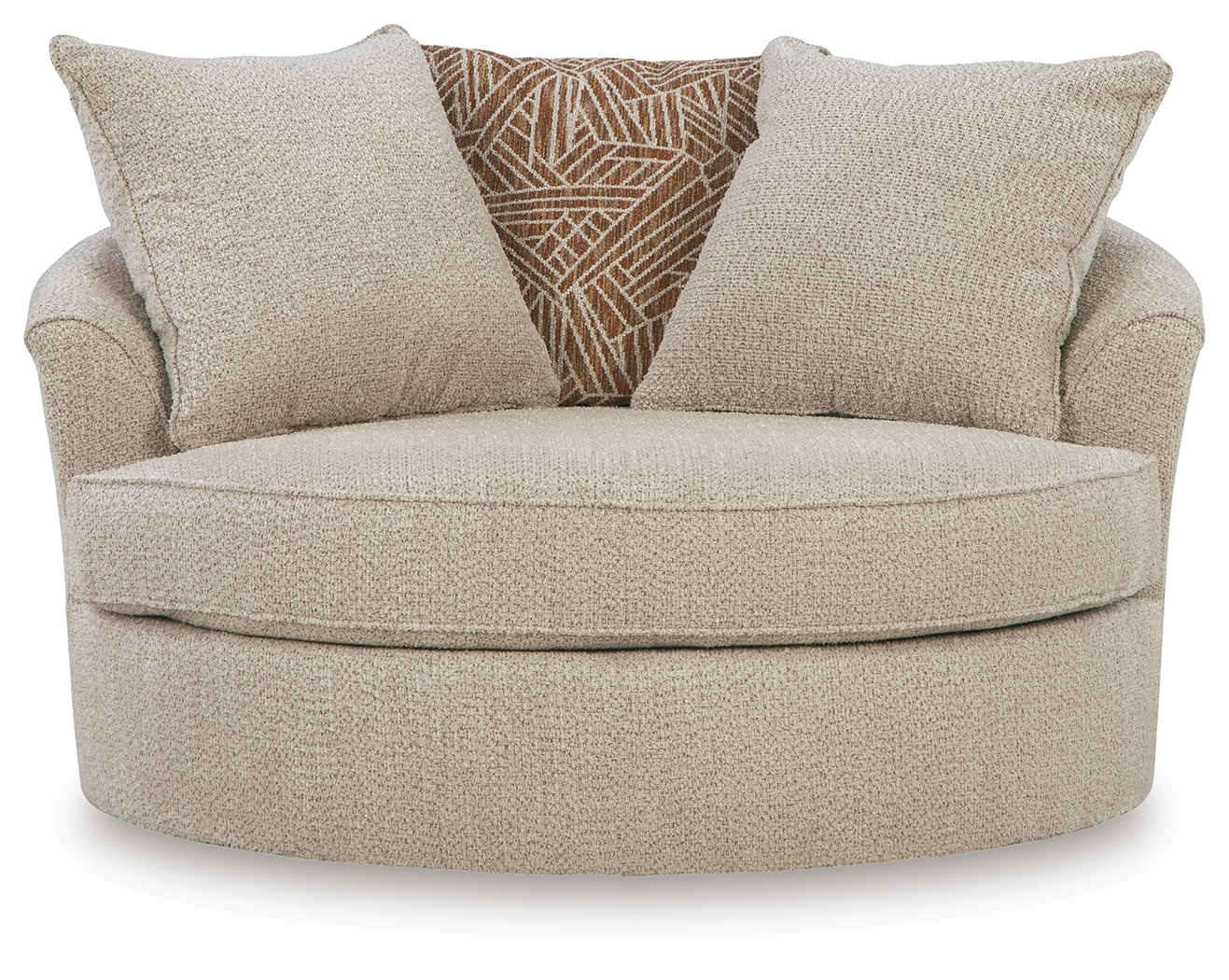 Steelwater Retreat - Oversized Swivel Accent Chair - Latte - Image 3