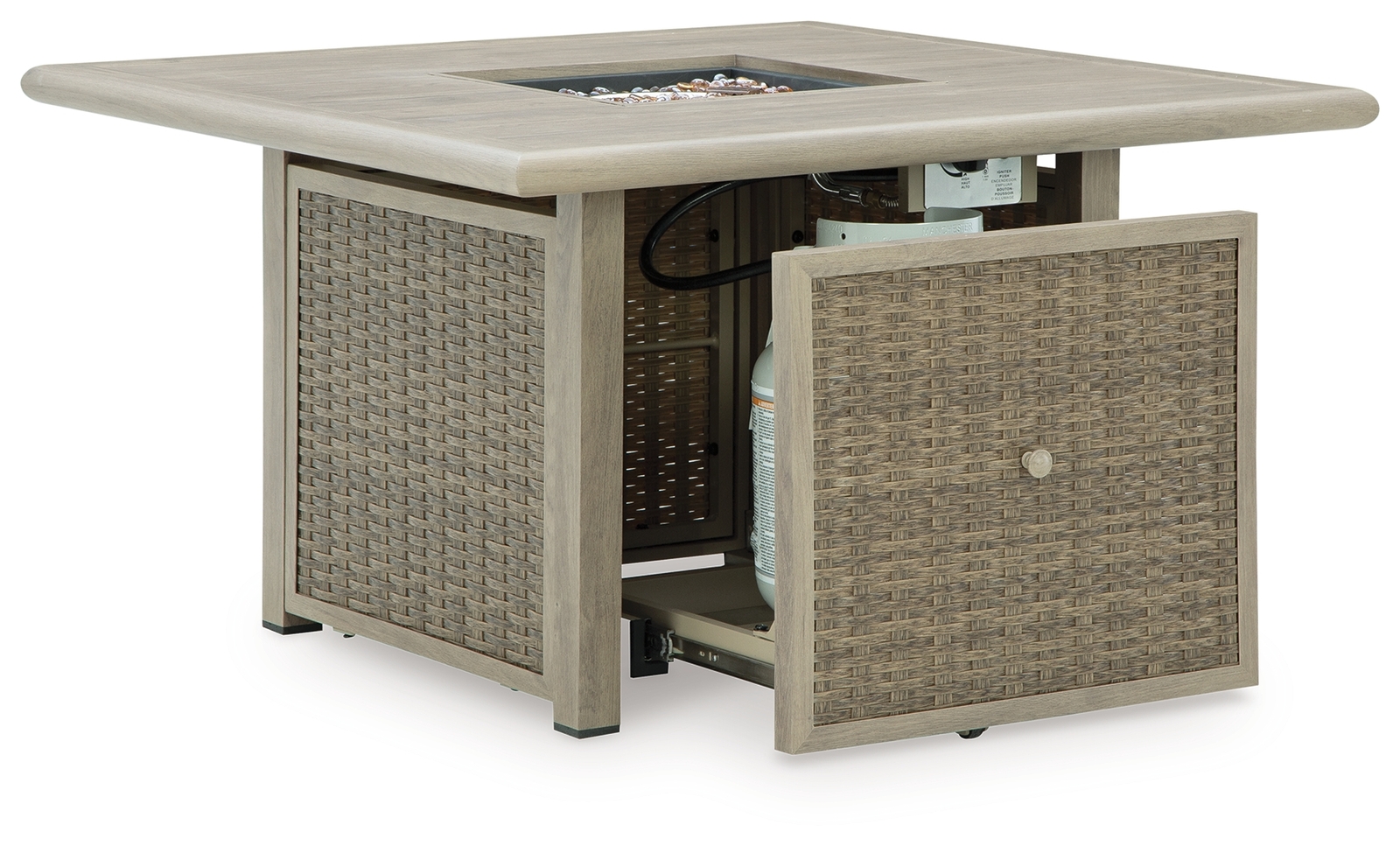 Cliff Trails - Square Fire Pit Table - Beige - Image 6