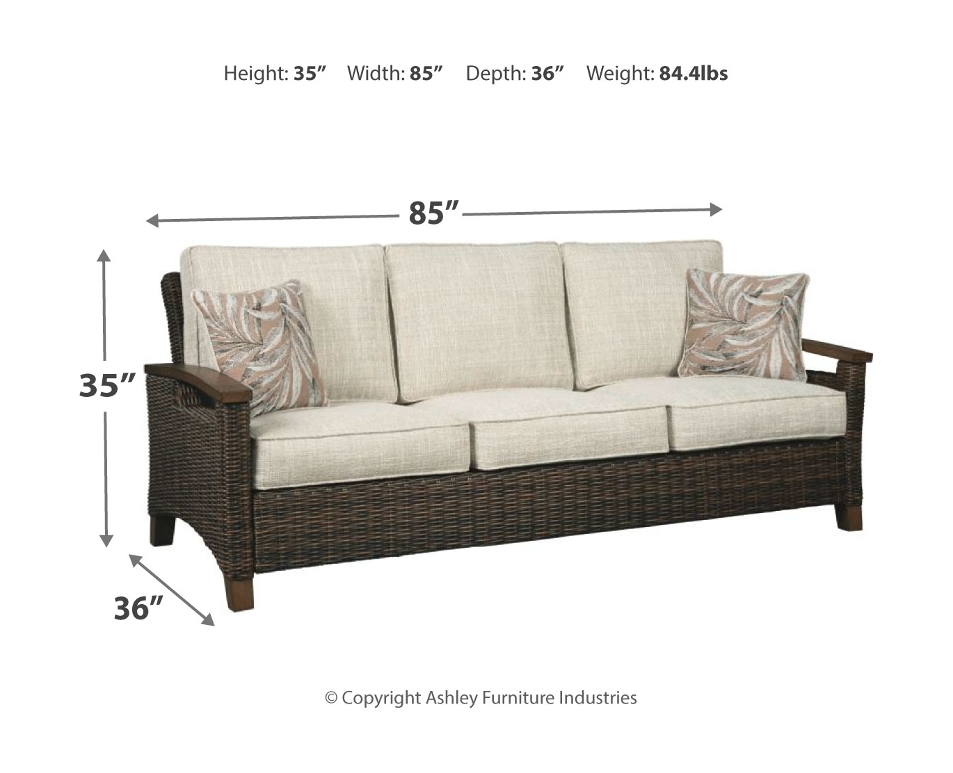 Paradise Trail - 3 Pc. - Lounge Set - Medium Brown - Image 7