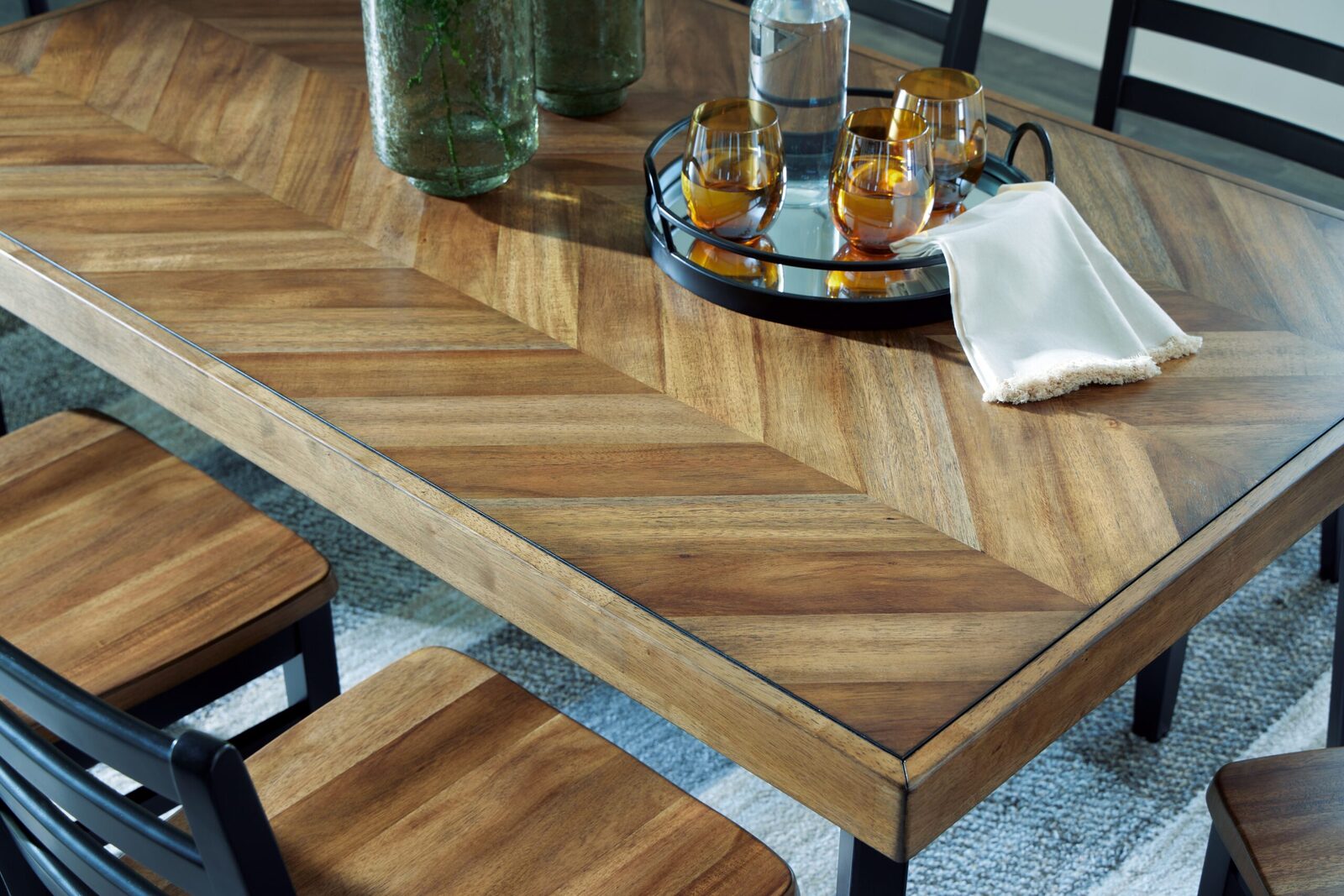 Blondon - Rectangular Drm Table Set (Set of 7) - Brown / Black - Image 12