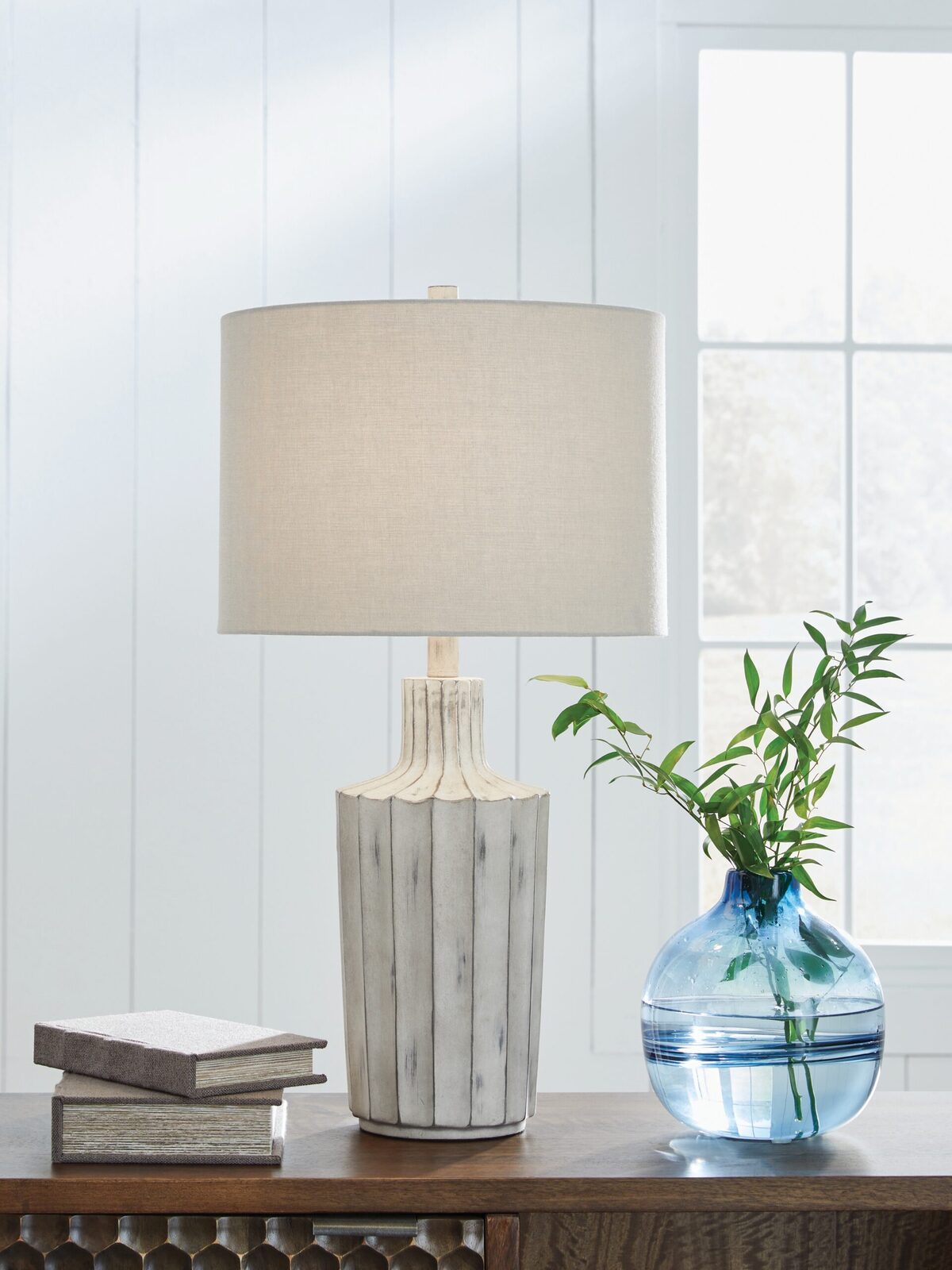 Imre - Poly Table Lamp - Distressed Brown - Image 2
