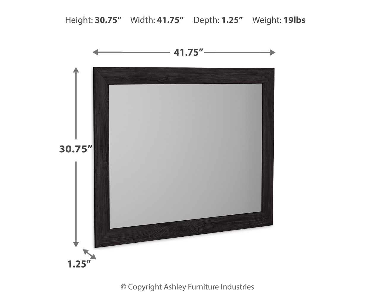 Belachime - Bedroom Mirror - Charcoal - Image 3