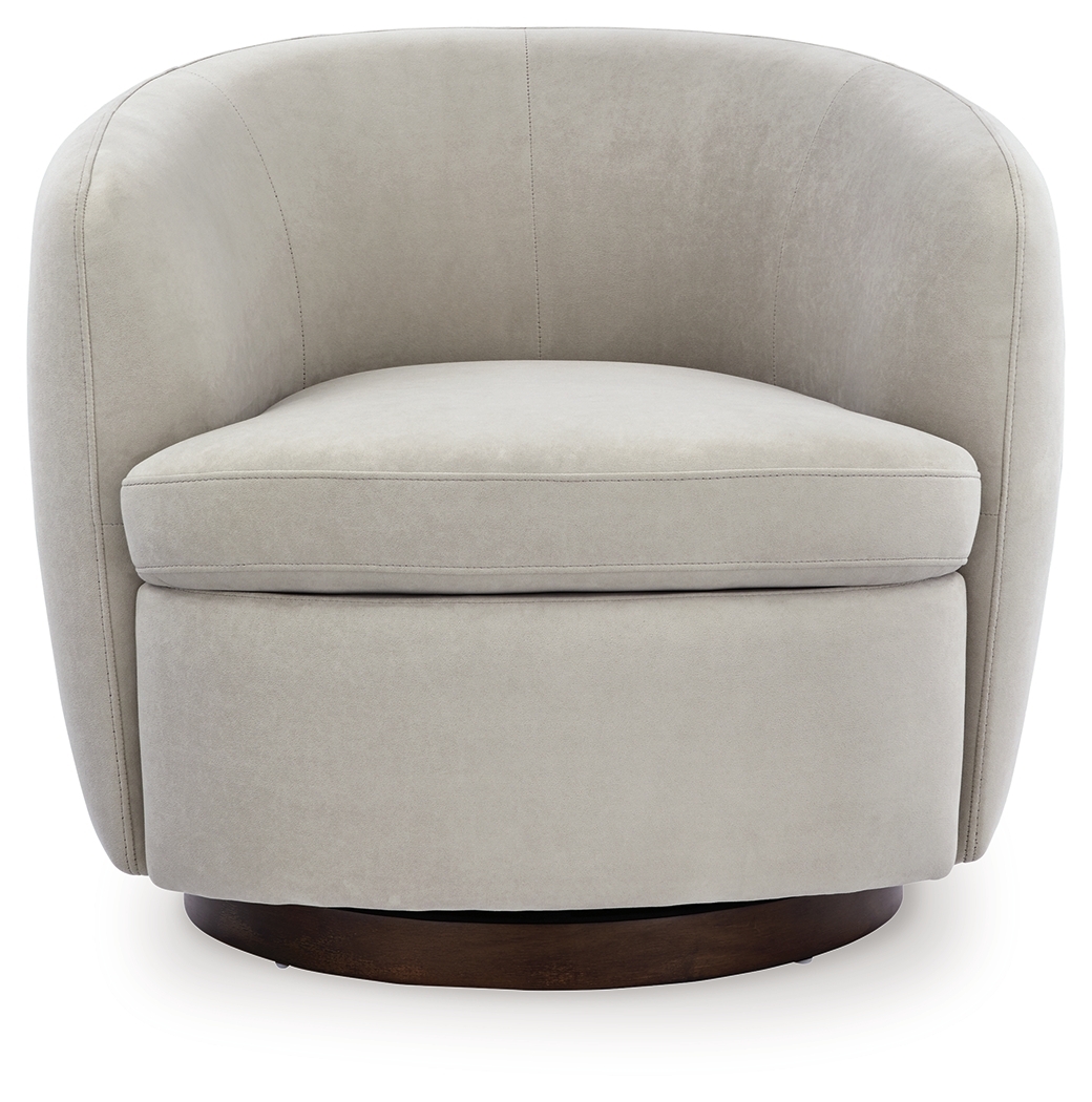 Annbury - Swivel Accent Chair - Light Beige - Image 3