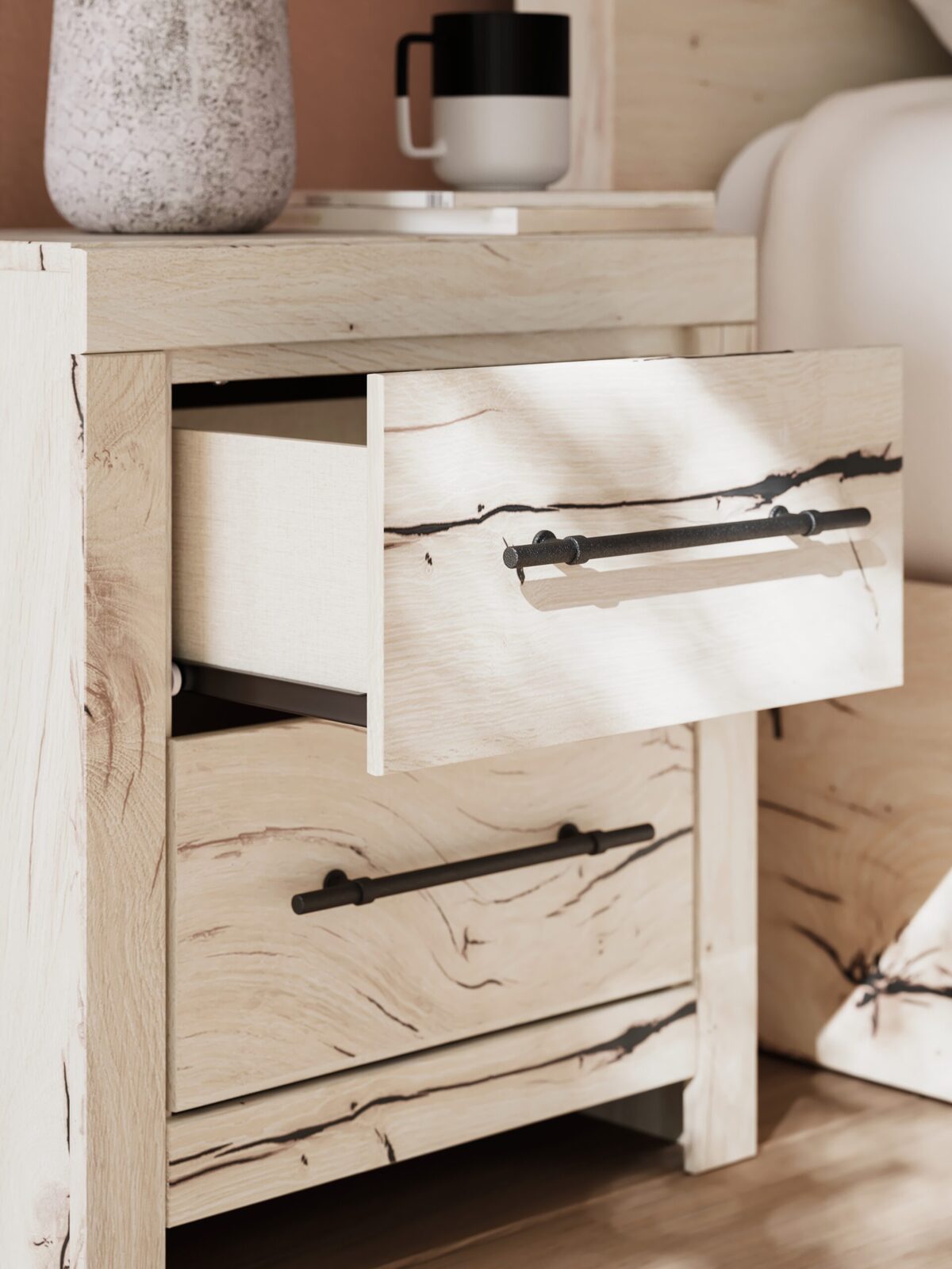 Lawroy - Two Drawer Night Stand - Light Natural - Image 11