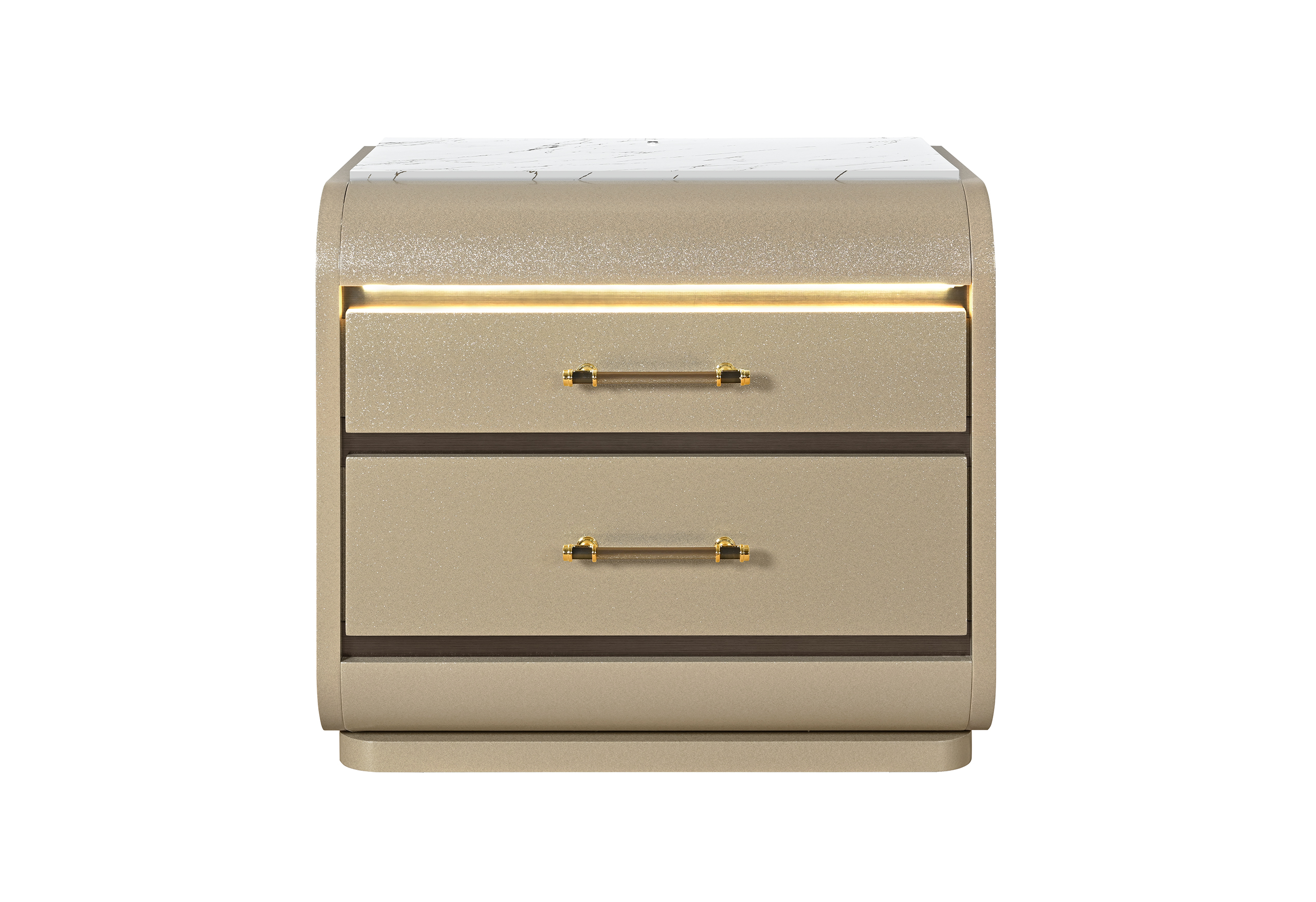 Genesis - Nightstand With LED - Gold