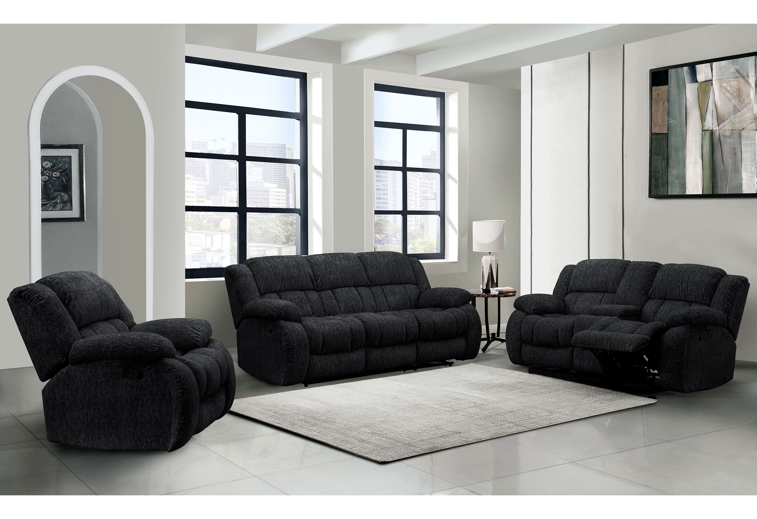 U250 - Glider Recliner - Ebony - Image 2