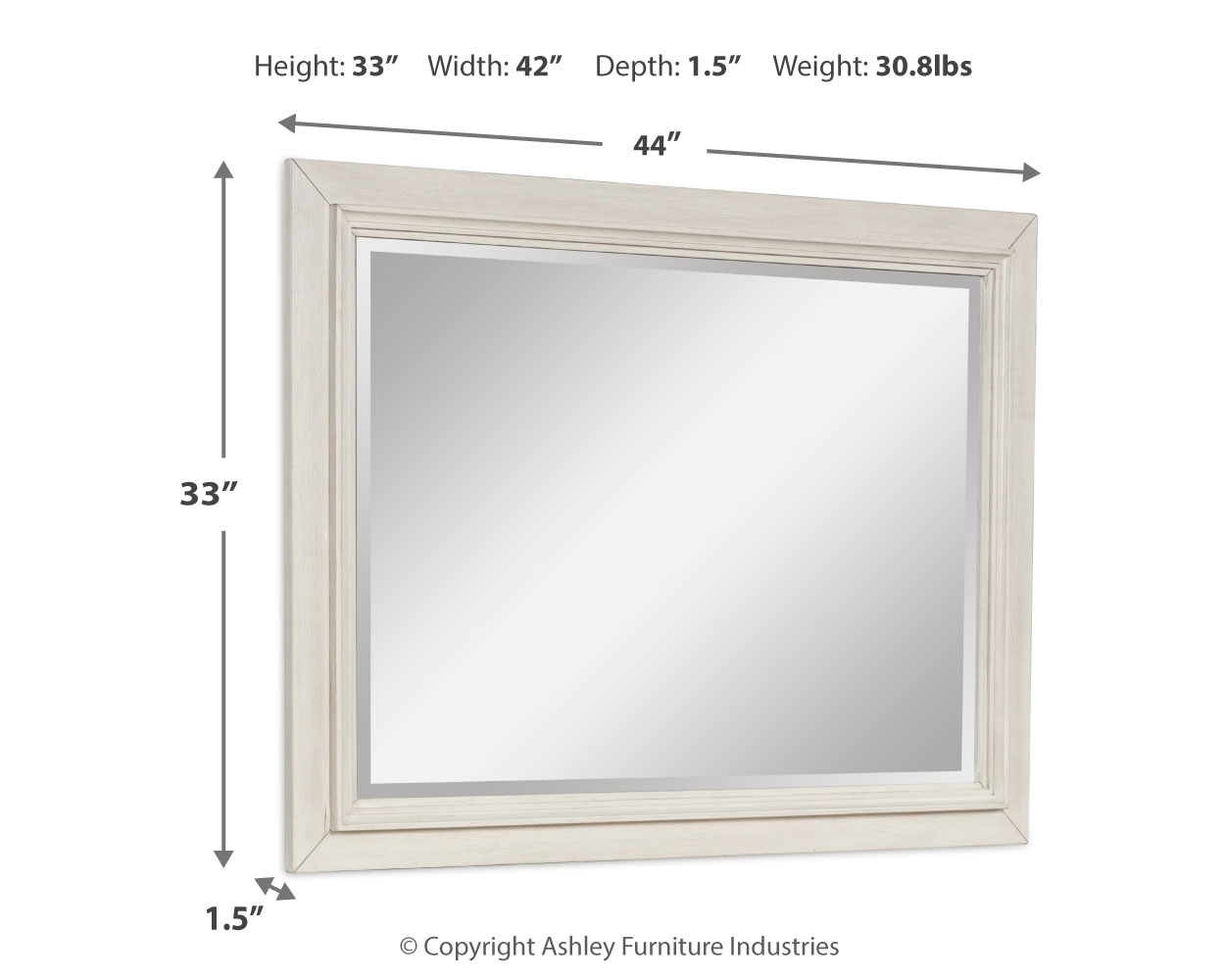 Shaybrock - Bedroom Mirror - Antique White / Brown - Image 3