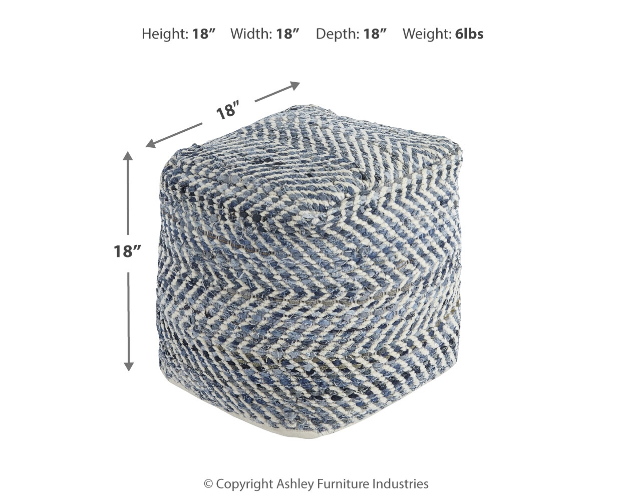 Chevron - Pouf - Blue - Image 3