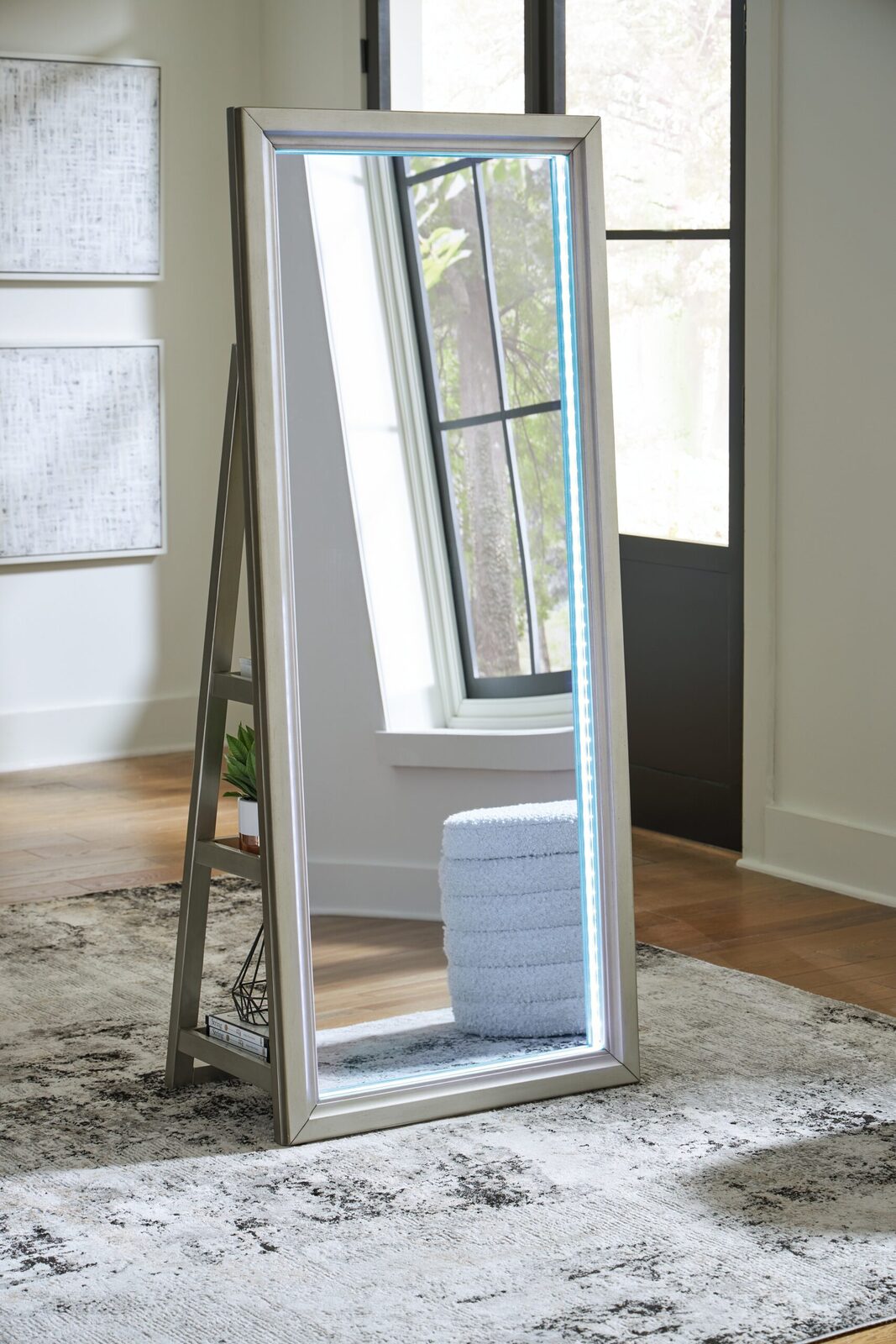 Evesen - Floor Standing Mirror With Storage - Champagne - Image 12
