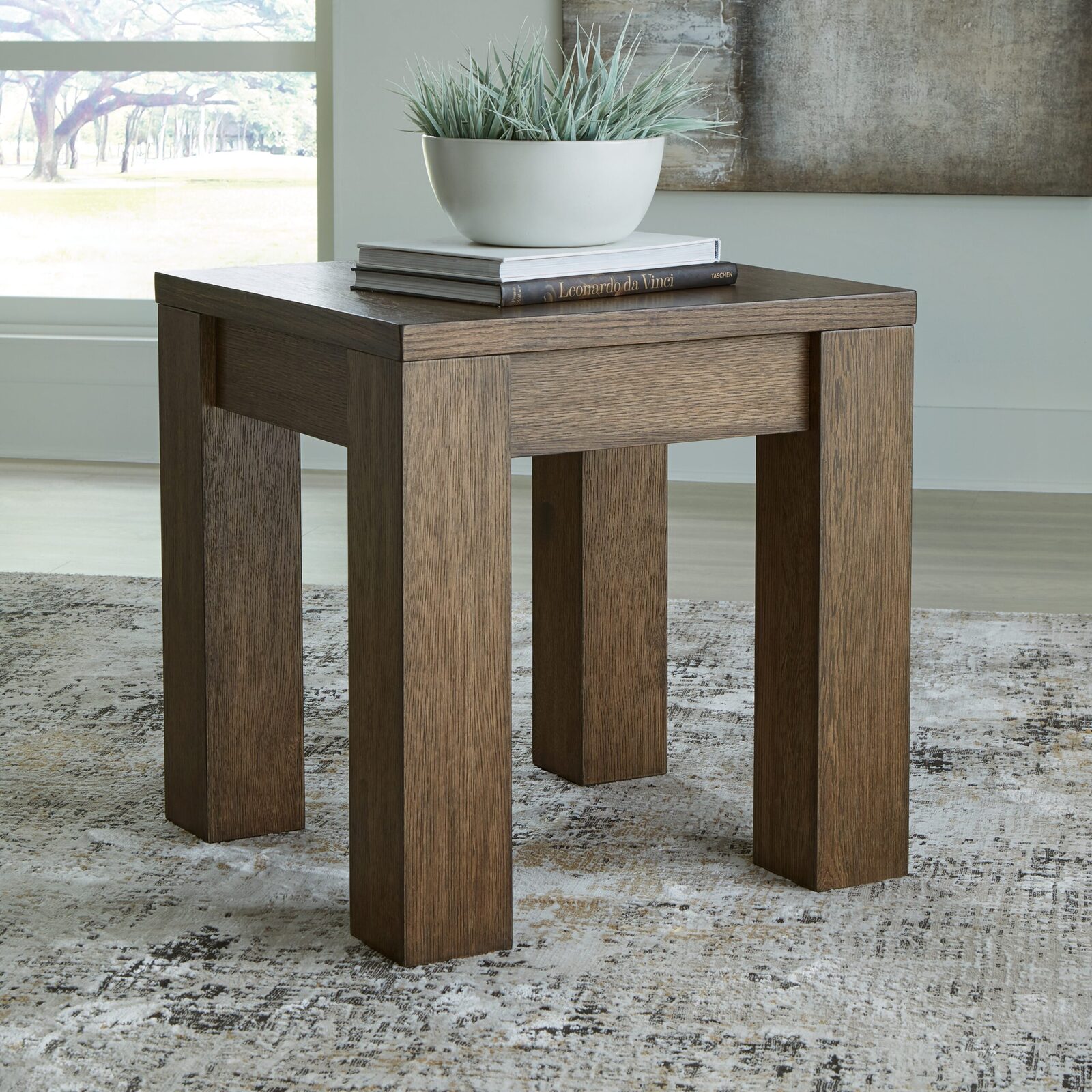 Rosswain - Square End Table - Warm Brown - Image 2