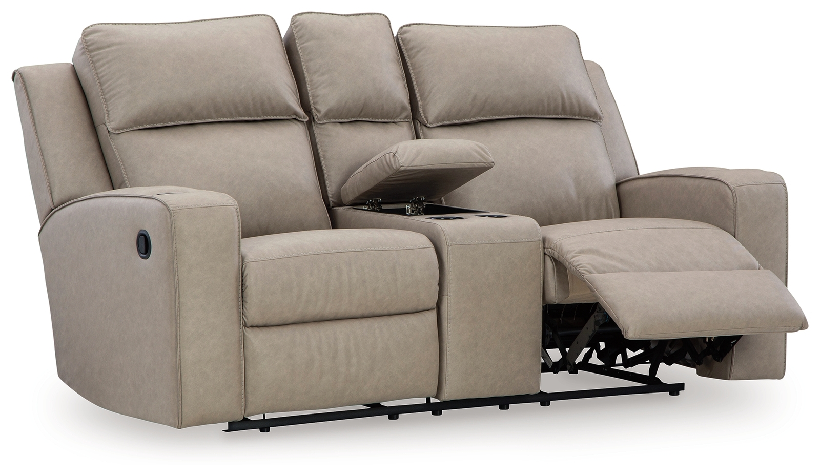 Lavenhorne - Dbl Rec Loveseat W/Console - Pebble - Image 3