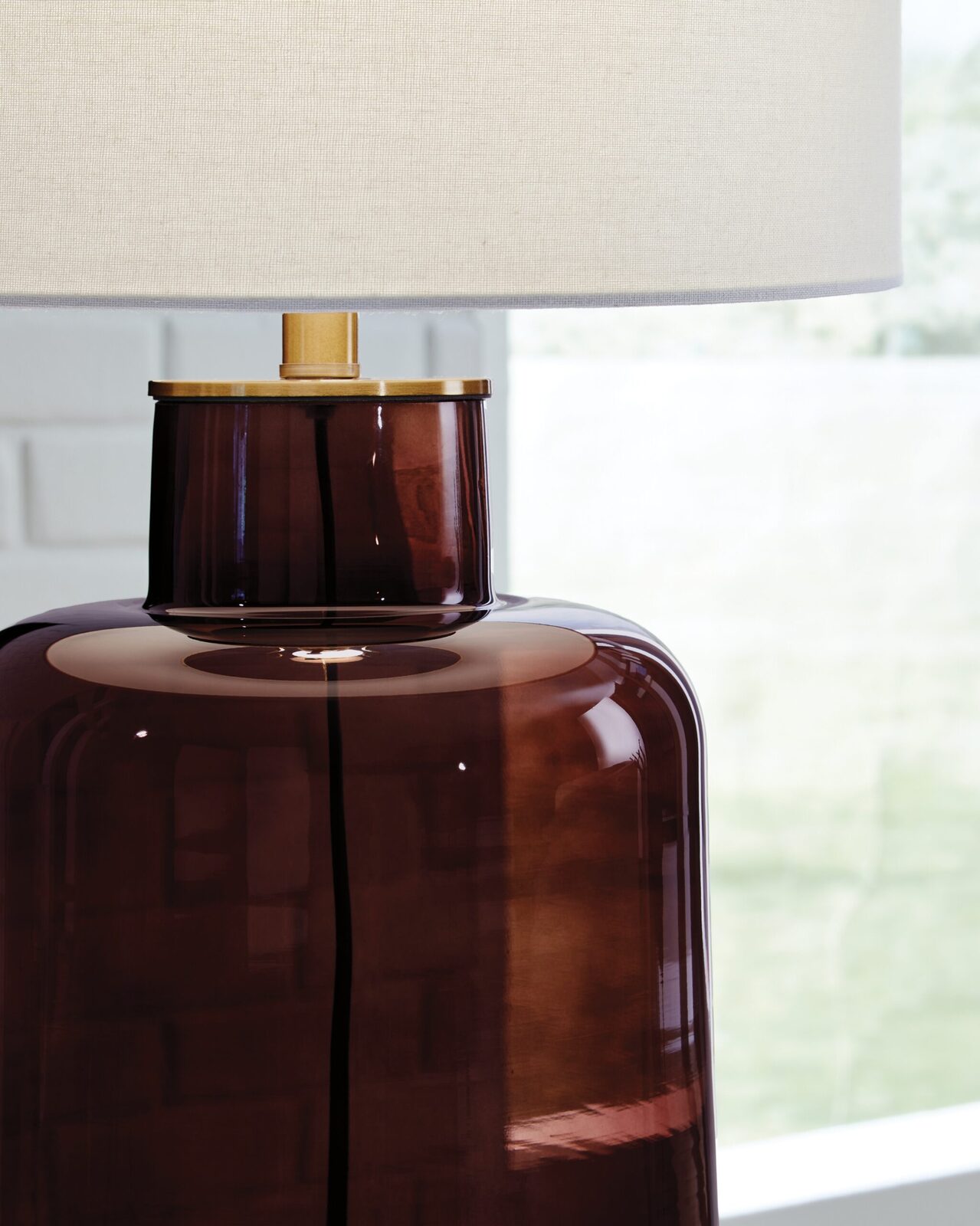 Mette - Glass Table Lamp - Brown / Gold Finish - Image 3