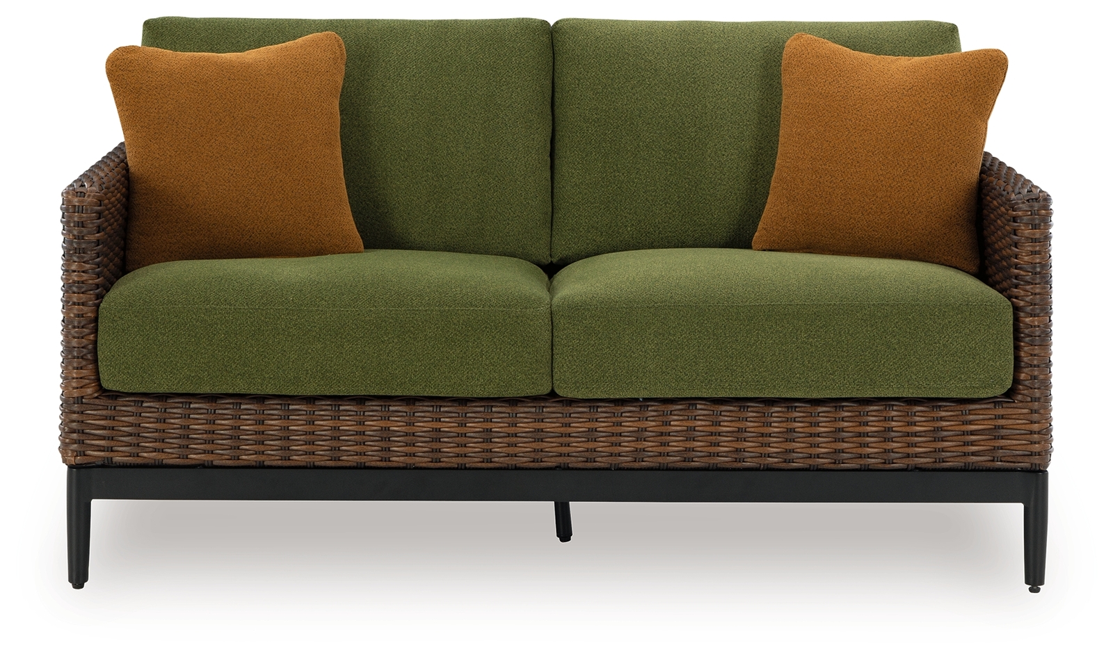 Horizon Hall - Loveseat With Cushion - Brown / Green - Image 3