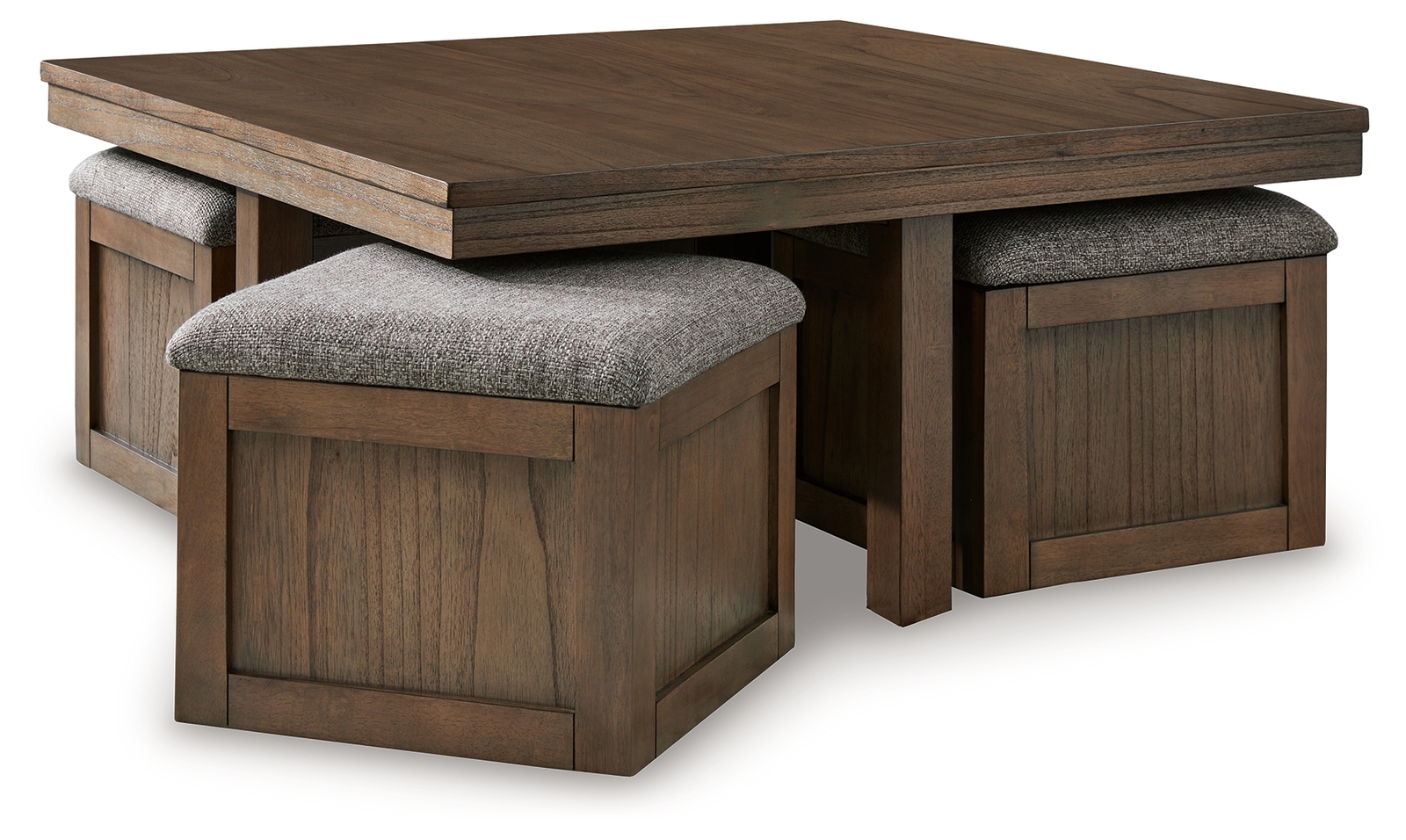 Boardernest - Cocktail Table With 4 Stools (Set of 5) - Brown - Image 3
