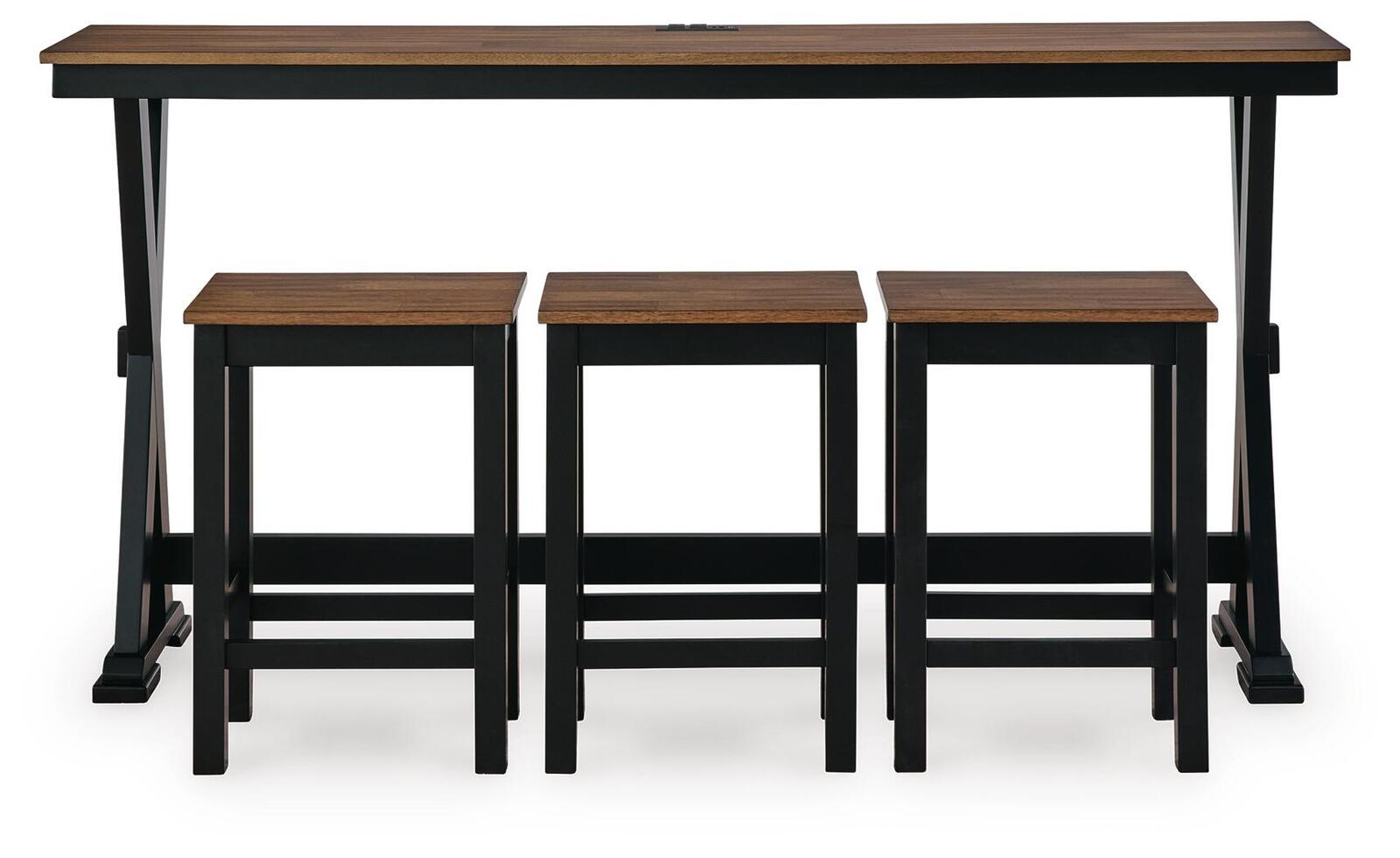 Wildenauer - Rectangular Dining Room Counter Table Set (Set of 4) - Brown / Black - Image 3