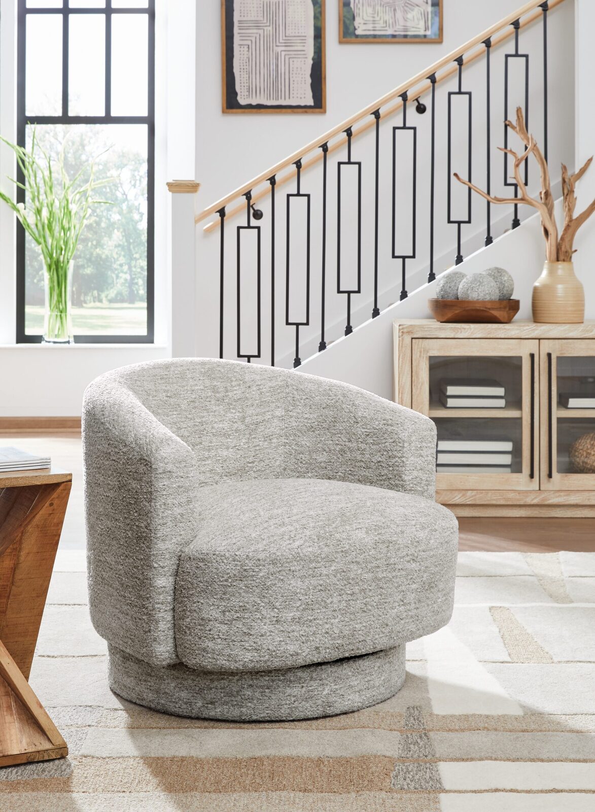Wardsor - Swivel Chair - Stone - Image 2