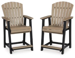 Fairen Trail - Barstool (Set of 2) - Black / Driftwood