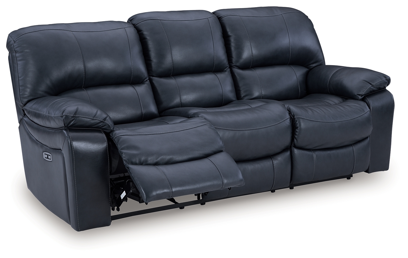 Leesworth - 3 Pc. - Power Reclining Sofa, Power Reclining Loveseat, Power Rocker Recliner - Ocean - Image 4