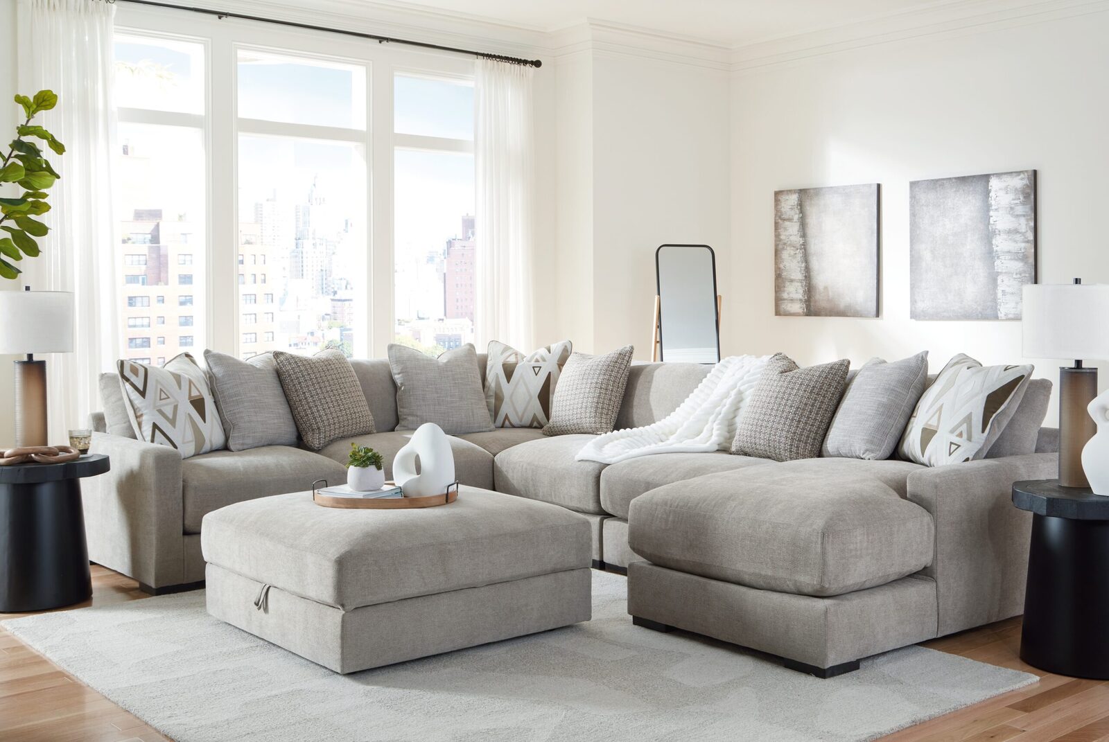 Aslan Court - Sectional With Ottoman Set - Image 3