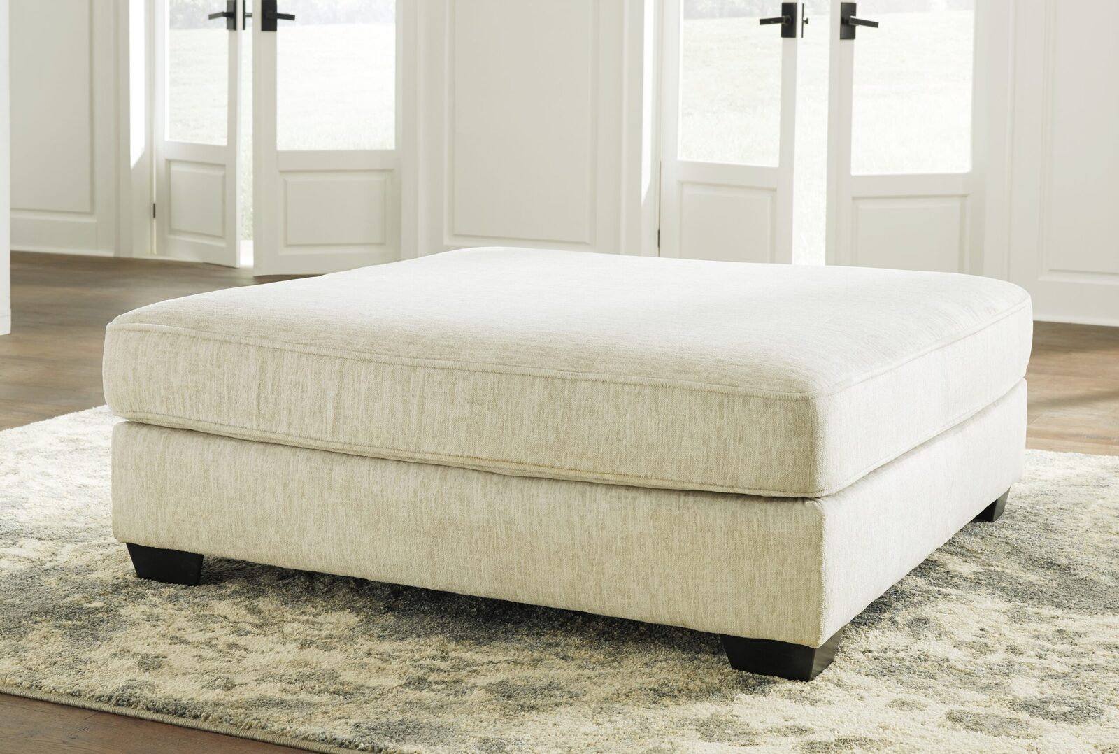 Rawcliffe - Oversized Accent Ottoman - Parchment - Image 2