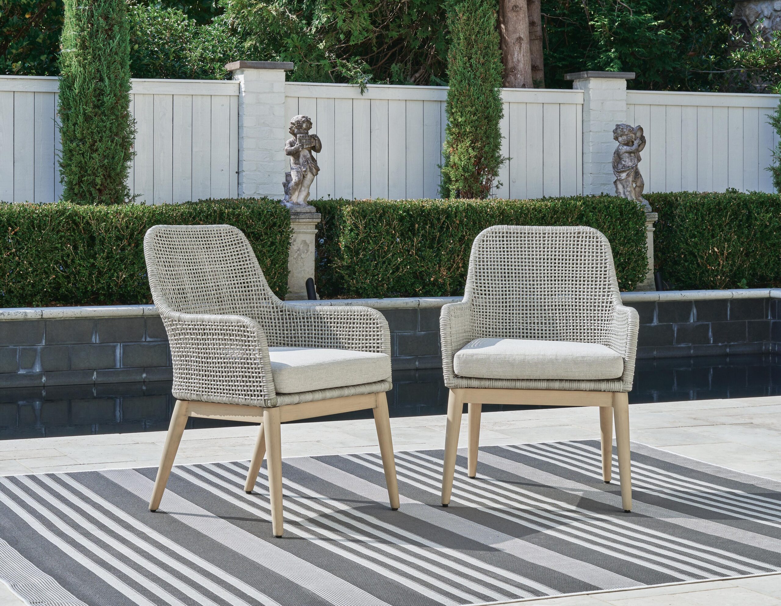 Seton Creek - Arm Chair With Cushion (Set of 2) - Gray - Image 2