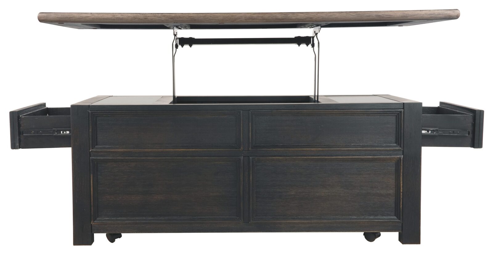 Tyler Creek - Lift Top Cocktail Table - Grayish Brown / Black - Image 8
