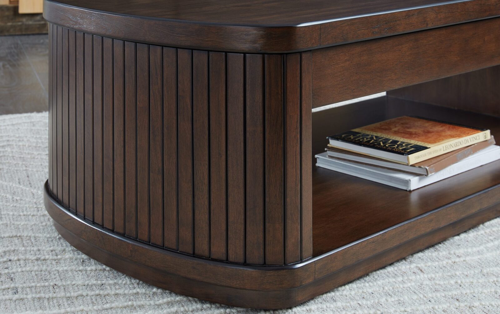 Korestone - Lift Top Cocktail Table - Dark Brown - Image 9