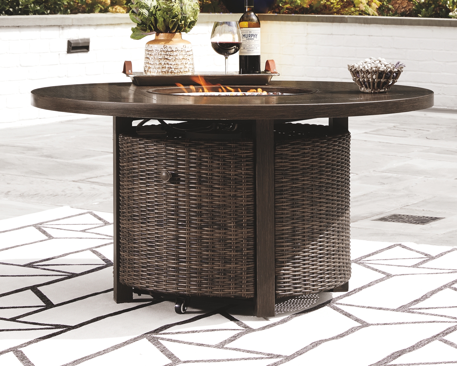 Paradise Trail - Round Fire Pit Table - Medium Brown - Image 5