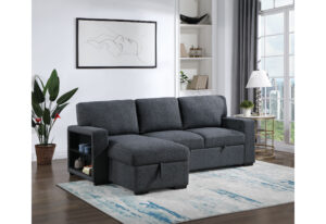 U0202 - Reversible Sofa Bed With USB - Dark Gray