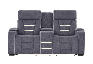 U1895 - P2 Console Reclining Loveseat With IS And LED - Dark Gray