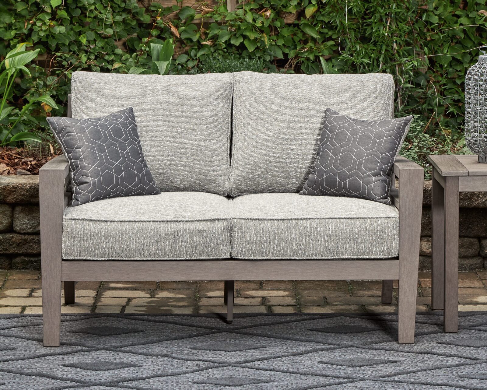 Hillside Barn - Loveseat W/Cushion - Gray / Brown - Image 2