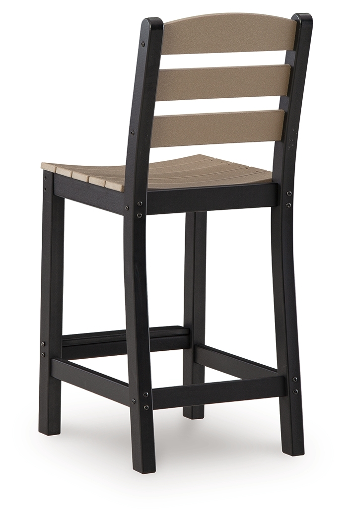 Shoreline Beach - Outdoor Counter Table And 2 Barstools (Set of 3) - Black / Beige - Image 6
