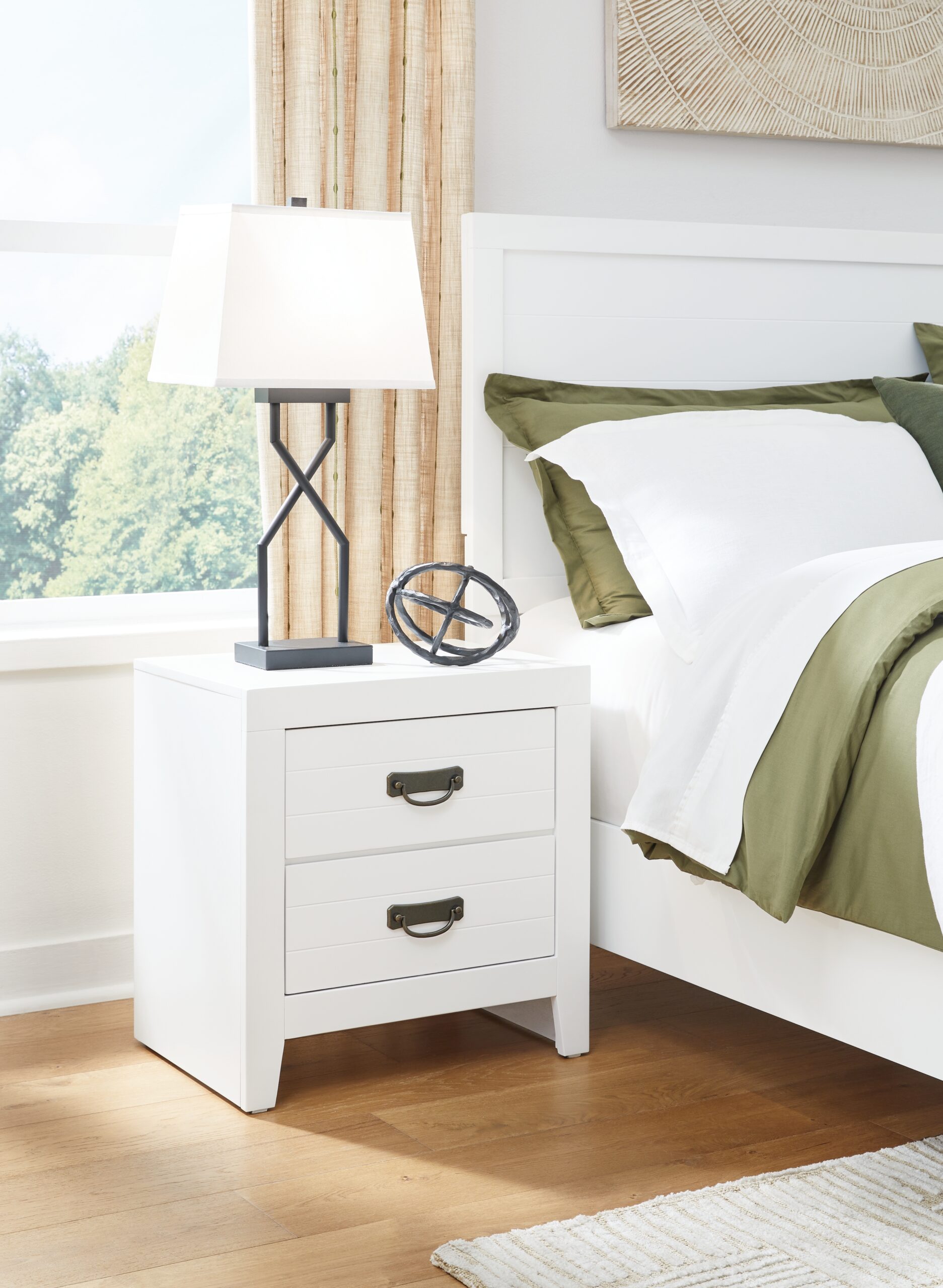 Binterglen - Two Drawer Night Stand - White - Image 2