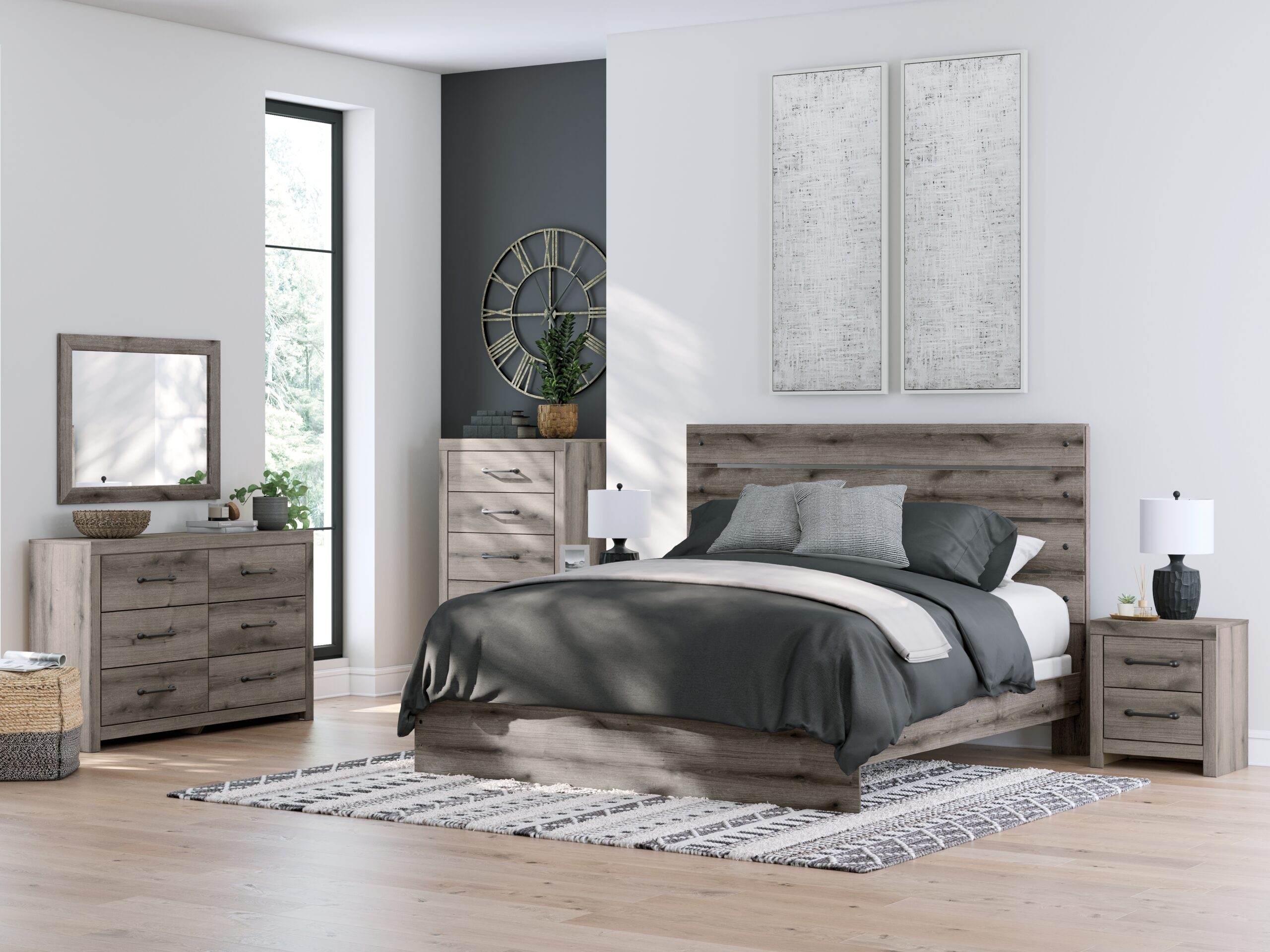 Graystorm - Two Drawer Night Stand - Brown Gray - Image 11