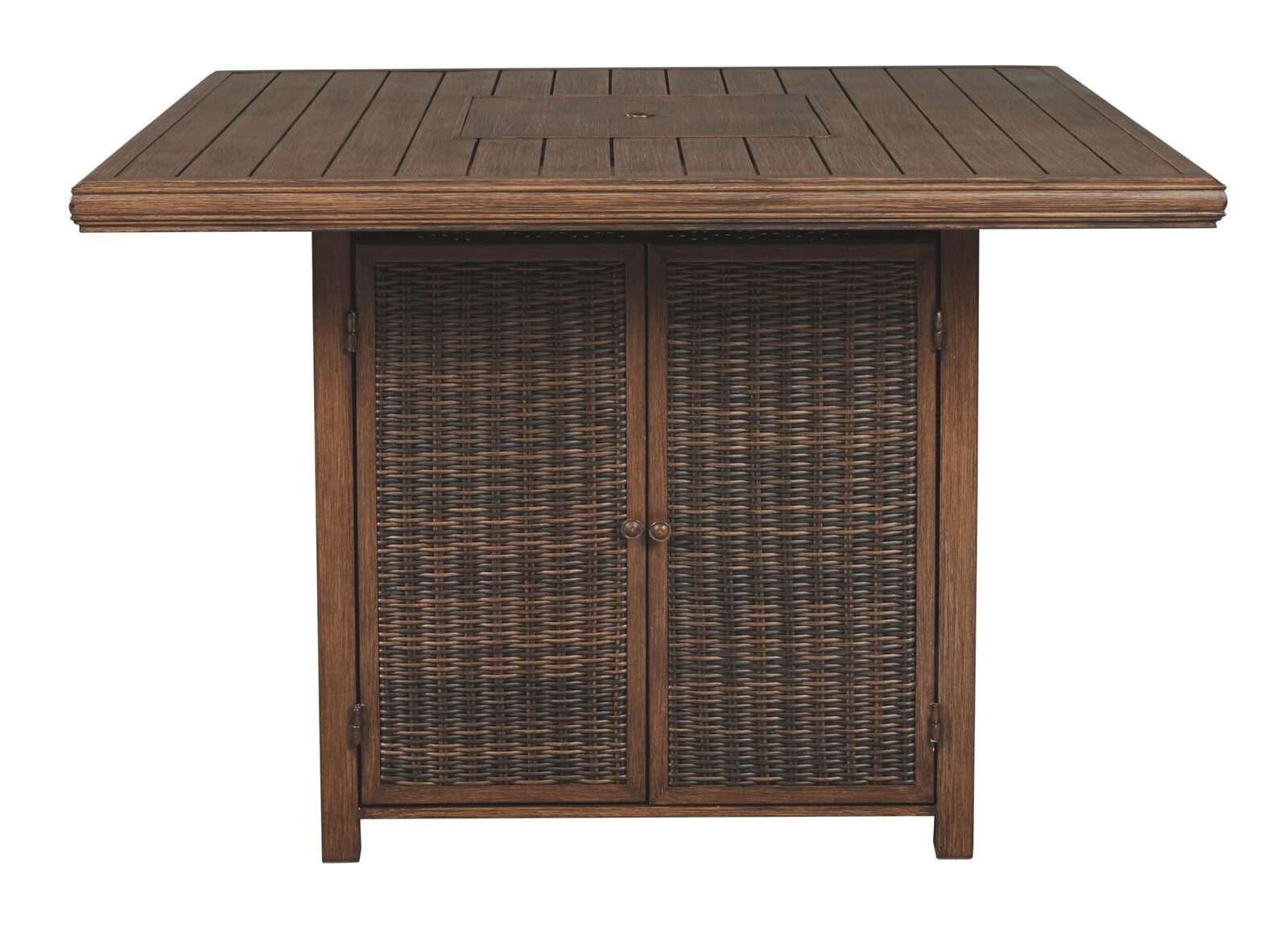 Paradise Trail - Square Bar Table w/Fire Pit - Medium Brown - Image 8