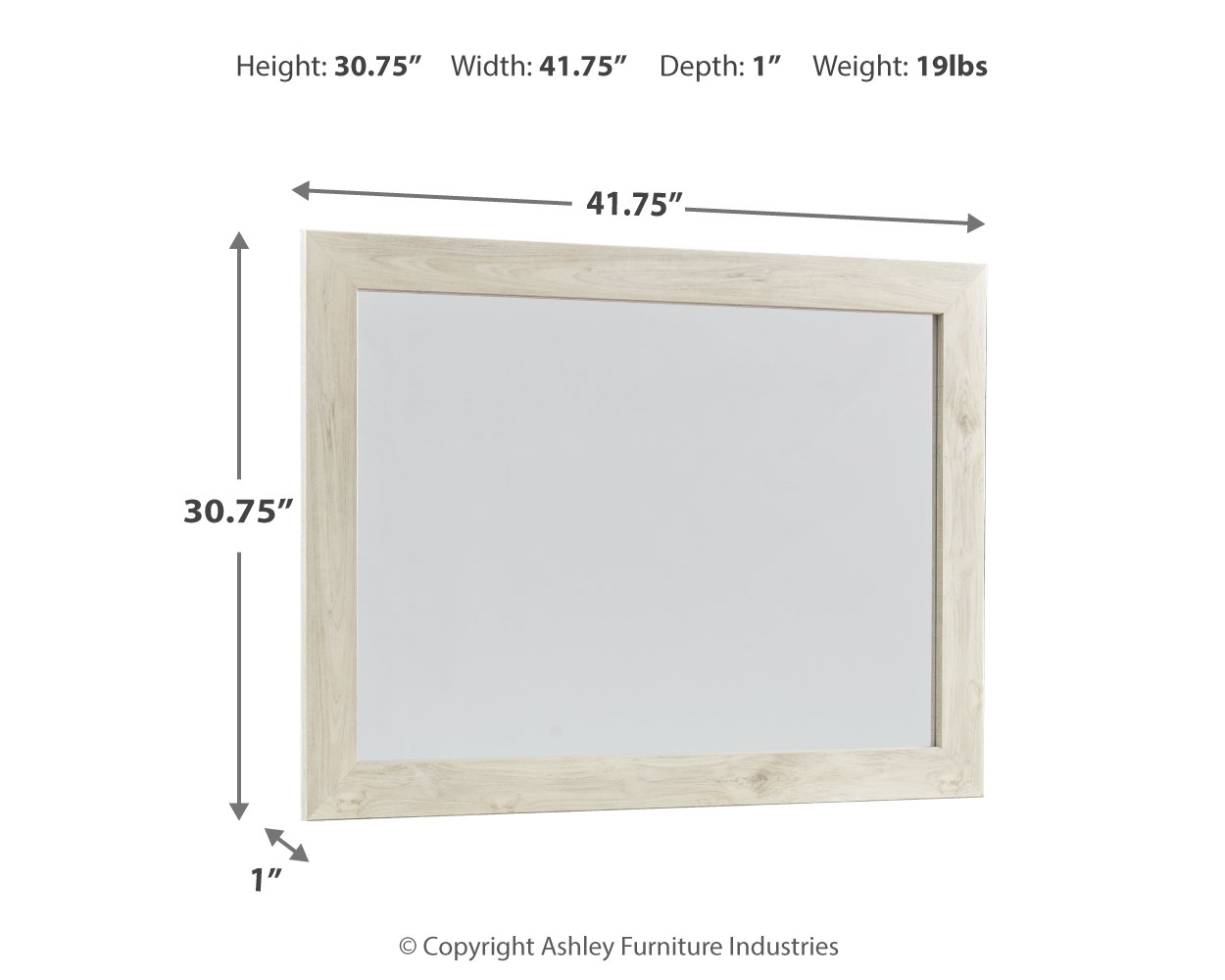 Cambeck - Bedroom Mirror - Whitewash - Image 3