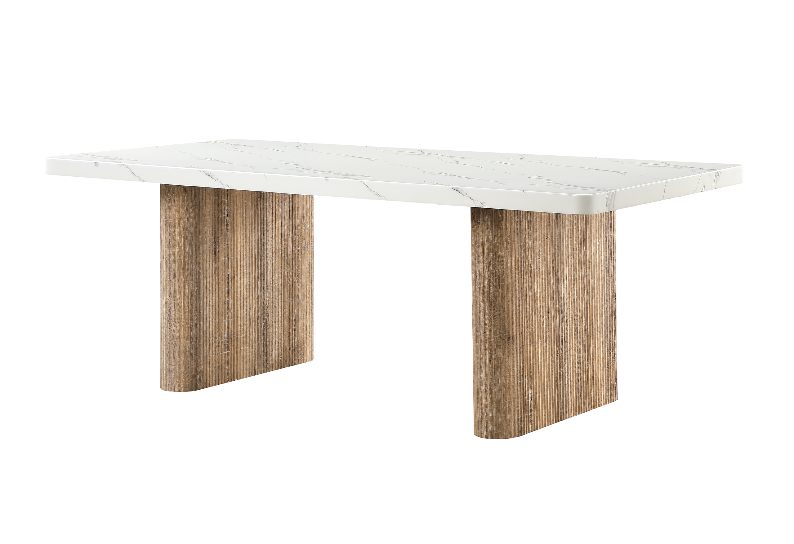 D2504 - Dining Table - White / Light Brown - Image 2