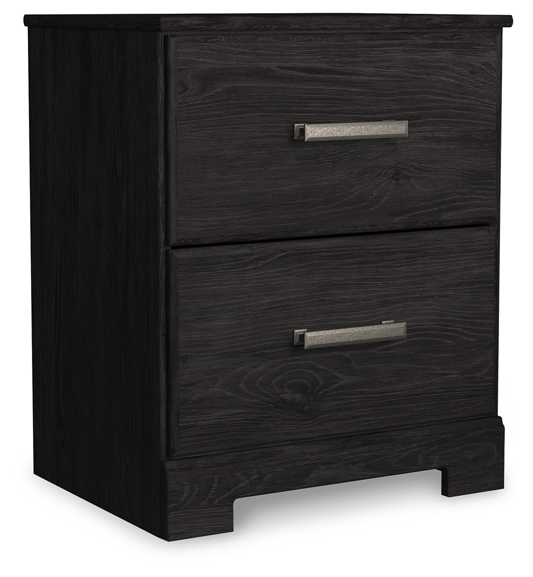 Belachime - Two Drawer Night Stand - Charcoal - Image 2