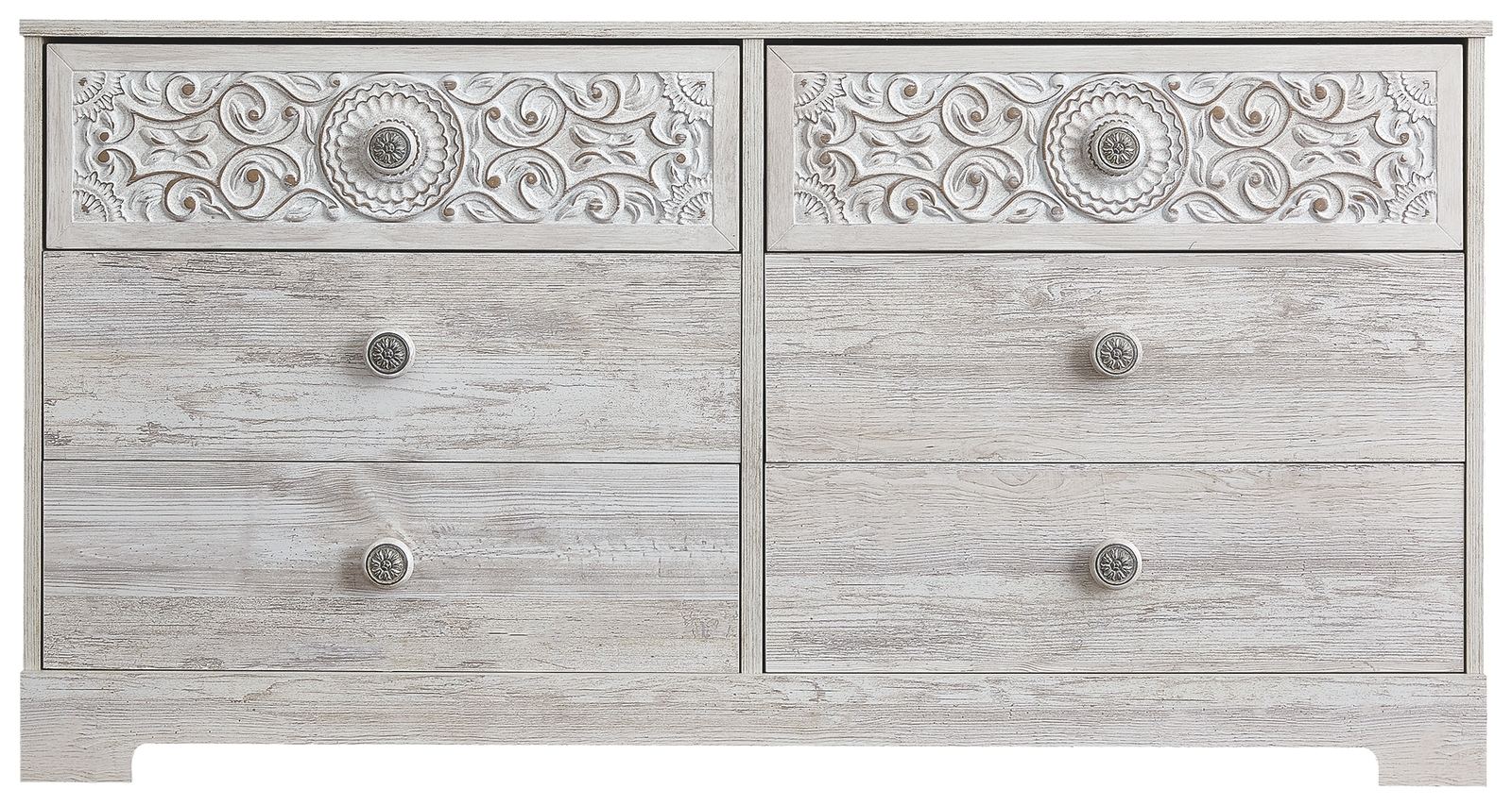 Paxberry - Six Drawer Dresser - Vinyl-Wrapped - Whitewash - Image 5