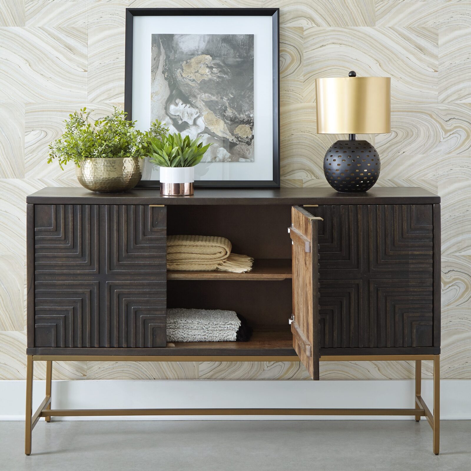 Elinmore - Accent Cabinet - Brown / Gold Finish - Image 6